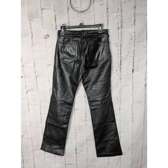 Gap Vintage 90’s luxurious black Genius leather high-waist bootcut fully lined p - Picture 2 of 10